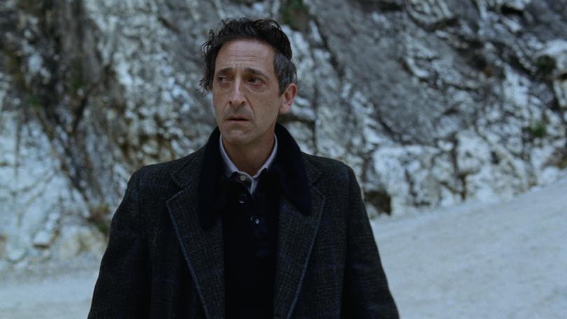 The Brutalist stars Adrien Brody.