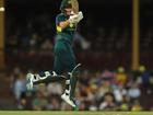 Beth Mooney was airborne in belting 75 to lead Australia to 7-198 in their T20I against England. (Mark Evans/AAP PHOTOS)