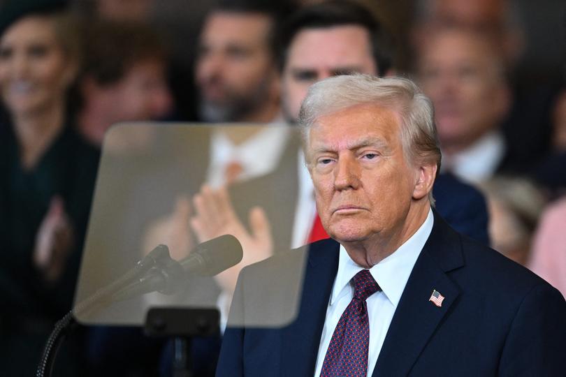 US President Donald Trump speaks after being sworn in as the 47th president.