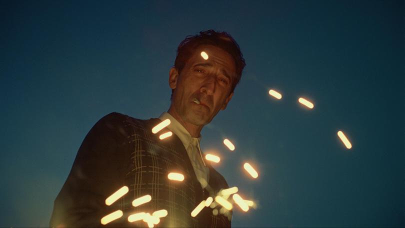 The Brutalist film stills, starring Adrien Brody, Guy Pearce, Felicity Jones and Joe Alwyn UPI