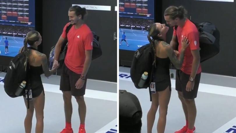 Zverev’s secret handshake with Thomalla has been the talk of the locker room. 