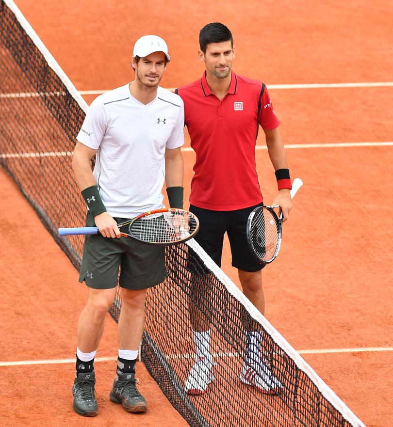 Murray and Djokovic at the 2016 French Open final, one of 19 ATP finals they played against each other.