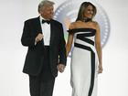 US President Donald Trump and First Lady Melania Trump at the  Commander-In-Chief inaugural ball. 