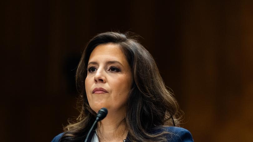 Rep. Elise Stefanik (R-New York) testifies Tuesday during her confirmation hearing before the Senate Foreign Relations Committee.