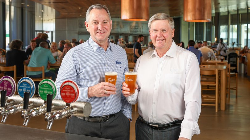 Tim Cooper (right) stepping down as MD at Coopers Brewery after 23 years in the role. Michael Shearer (left) has been appointed as new MD. Unknown