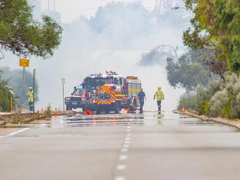 Fire along Karel Avenue. Riley Churchman