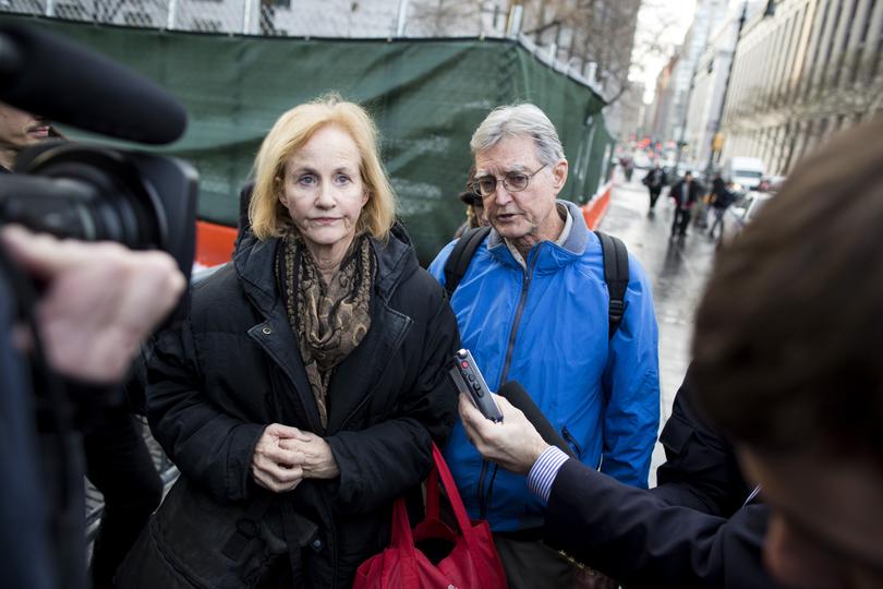 Lyn and Kirk Ulbricht after their son, Ross Ulbricht, was found guilty of drug distribution, money laundering, and other charges in New York on Feb. 4, 2015. 