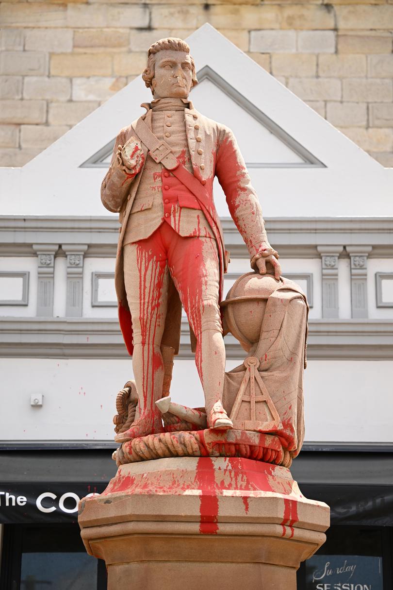 Police are investigating the vandalism of a Captain Cook statue in Sydney.