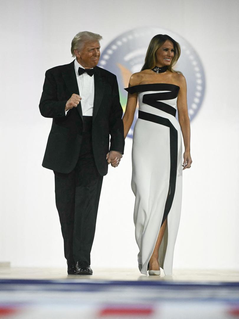 Mr and Mrs Trump at the first of three balls they attended on Inauguration Day.