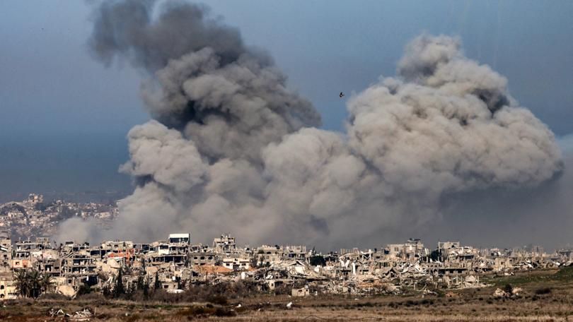 BREN CARLILL: Gaza’s next chapter depends on whether the international community is willing to act decisively. If not, this ceasefire could be remembered as a brief pause before the next war. Pictured: Explosions above destroyed buildings in the northern Gaza Strip on January 13, 2025.