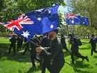 Members of the National Socialist Network (were arrested as they held a counter protest in Adelaide on Australia Day.