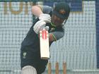 Travis Head bats during an Australia nets session at Galle on Sunday.