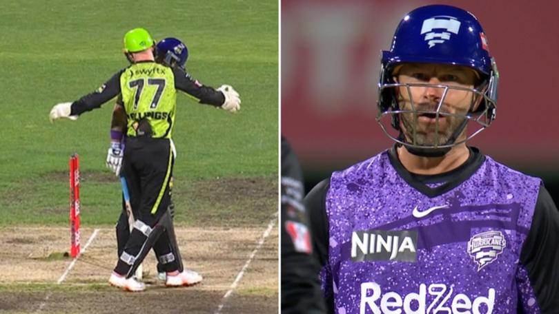 Matthew Wade and Sam Billings tanged in a heated exchange.