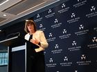 Reserve Bank Governor Michele Bullock speaks to media during a press conference in Sydney, Tuesday, December 10, 2024. (AAP Image/Steven Saphore) NO ARCHIVING