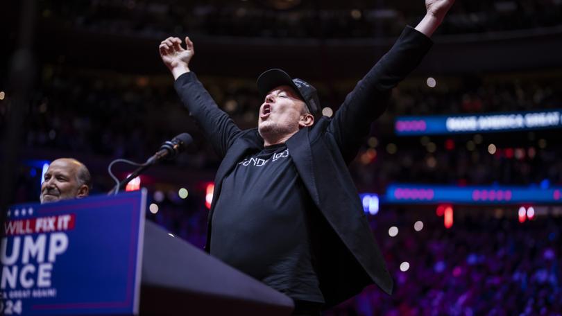 Elon Musk speaks before Donald Trump at a campaign rally at Madison Square Garden in New York in October. 