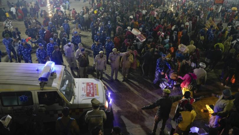 There are fears of casualties after a stampede at the Maha Kumbh festival in Uttar Pradesh, India. (AP PHOTO)