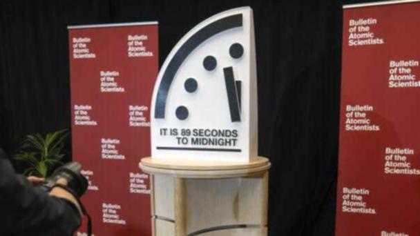 The Doomsday Clock of the Bulletin of the Atomic Scientists, set at 89 seconds to midnight.