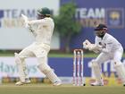 Usman Khawaja of Australia bats during day one of the First Test match.