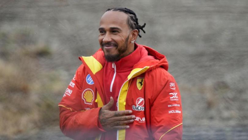 Ferrari driver Lewis Hamilton is reported to be okay after a crash in a private F1 test in Spain.