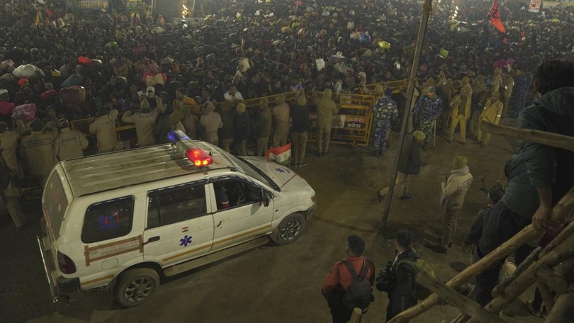 Authorities in India are still at the scene of a stampede which killed at least 30 people. 