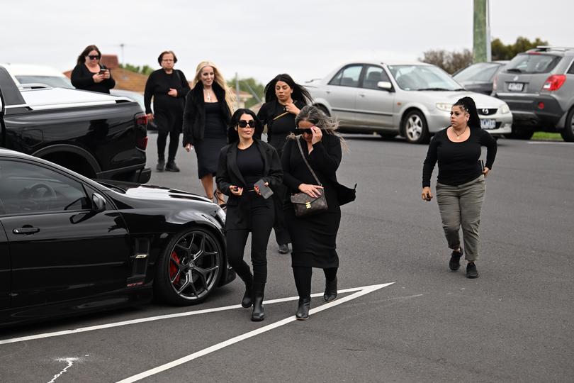 Mourners arriving at the funeral service for Suleiman ‘Sam’ Abdulrahim.