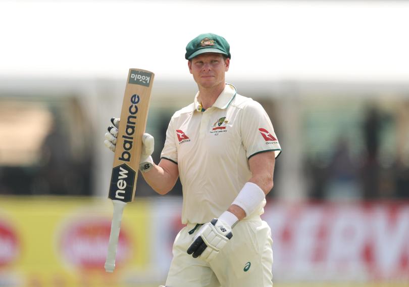 Steve Smith acknowledges the crowd after he was dismissed during day two of the first Test match in the series between Sri Lanka and Australia at Galle International Stadium.