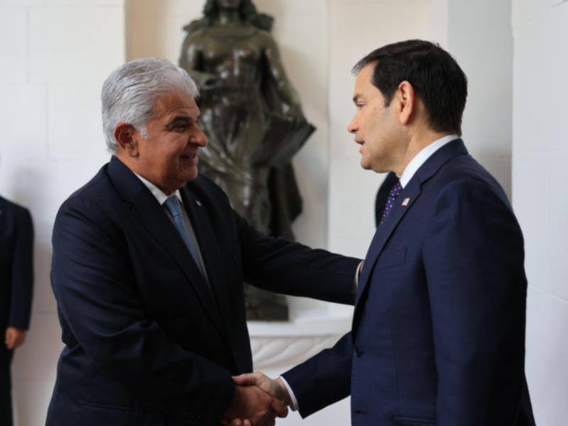 Panama President Jose Mulino has met with US Secretary of State Marco Rubio in in Panama City, (EPA PHOTO)