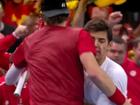 Zizou Bergs crashed into Cristian Garin during his celebrations.