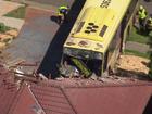 Driver injured as bus full of passengers crashes into house in Bonnyrigg Heights in Sydney’s south west.