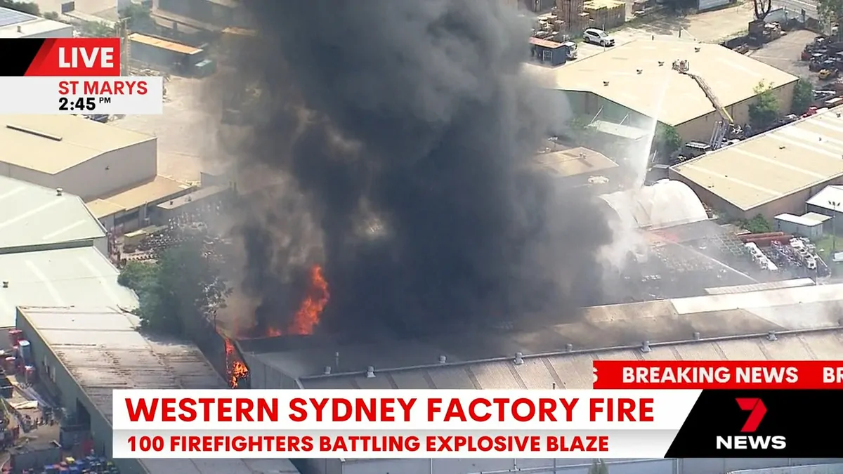 St Marys fire: Firefighters contain explosive inferno at Western Sydney ...