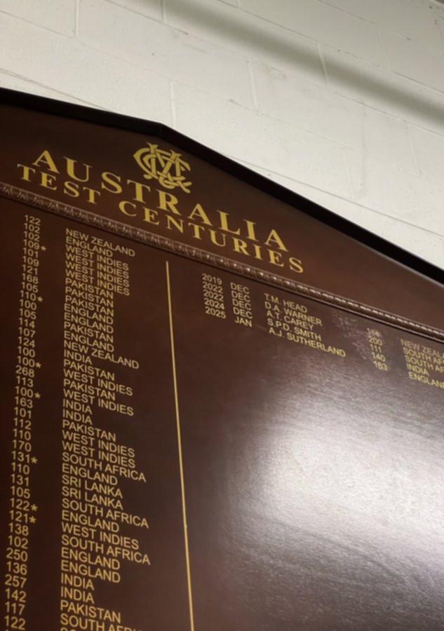 Annabel Sutherland became the first woman to have her name etched on the MCG’s century board.