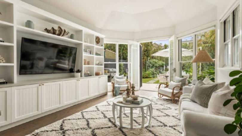 The living area overlooks the gardens.