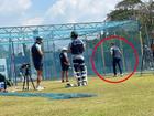 Marnus Labuschagne bowling in the nets.