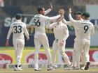 Mitchell Starc celebrates after taking the wicket of Dhananjaya de Silva.