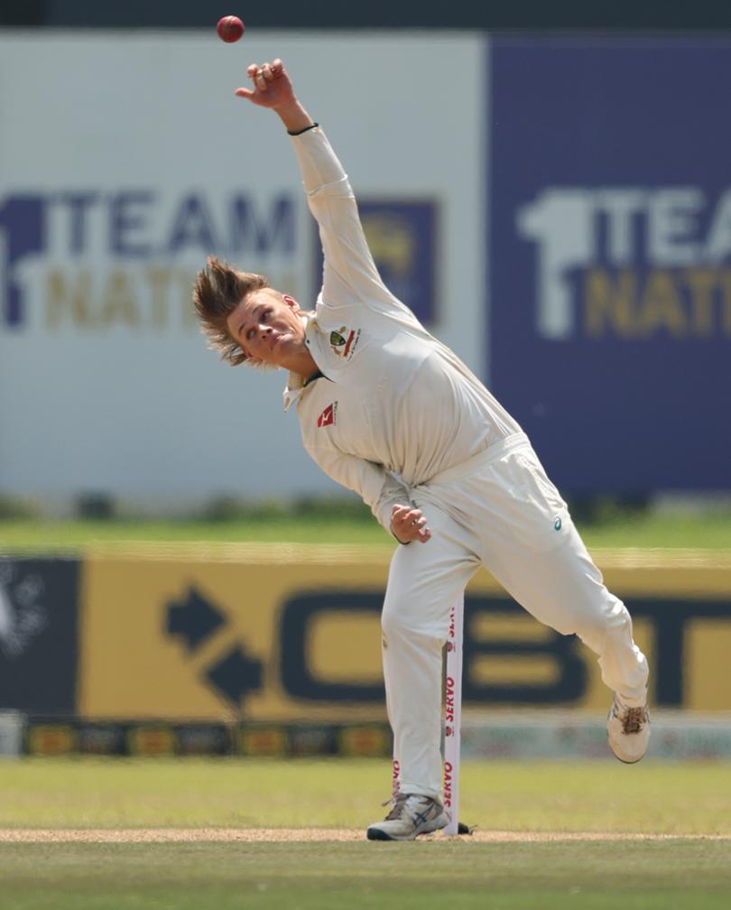 Cooper Connolly of Australia bowls during day one.