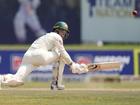 Alex Carey bats during day two of the Second Test match.