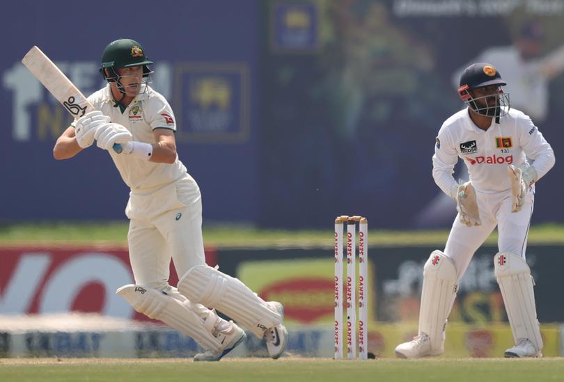 Marnus Labuschagne in action on day four.