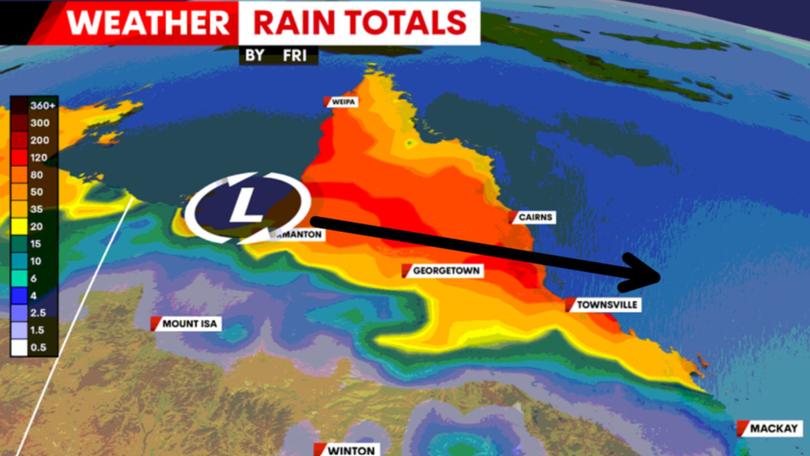 A low weather system is passing over the state’s north, bringing heavy rain.