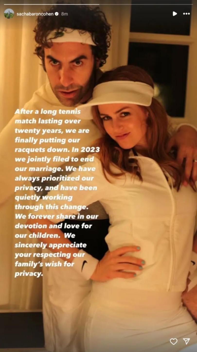 Isla Fisher breaks her silence following shock split from Sacha Baron Cohen after 14 years of marriage.