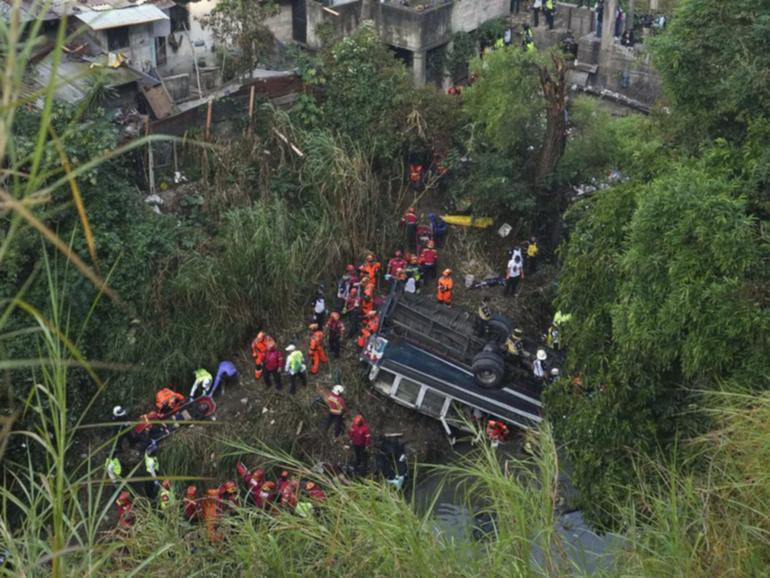 An accident involving a bus on a route in and out of Guatemala City has killed at least 55 people.