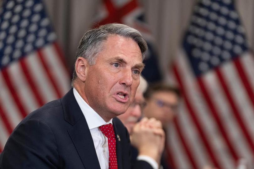 Australian Deputy Prime Minister and Defense Minister Richard Marles at the Pentagon for his meeting with US Secretary of Defence Pete Hegseth.