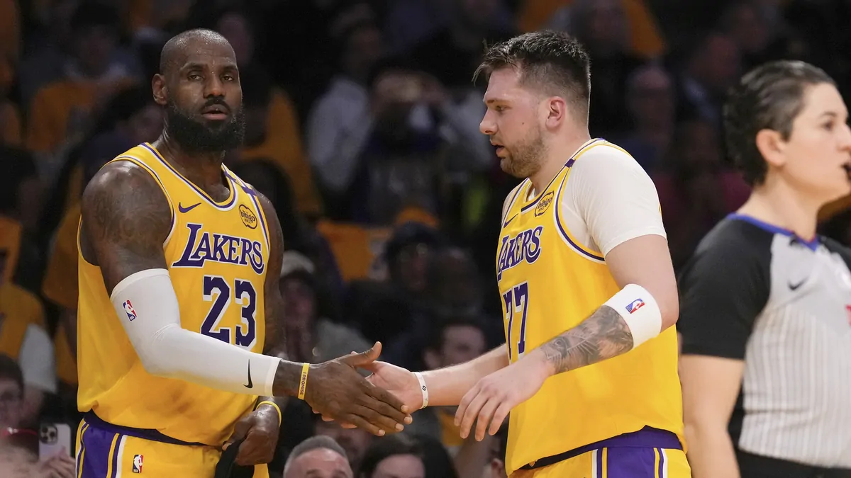 LA Lakers v Utah Jazz: Luka Doncic scores 14 points in NBA debut for ...