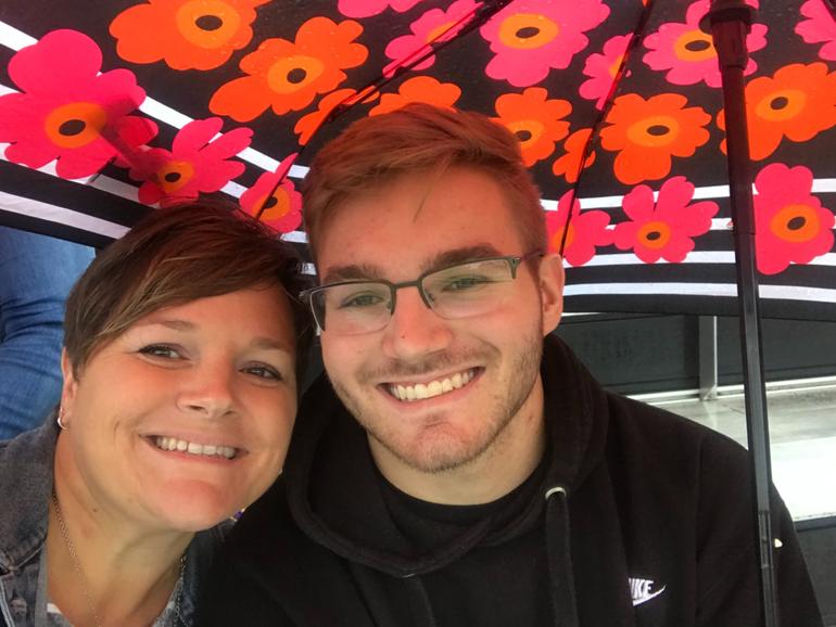 Cole Schmidtknecht, right, and his mother Shanon