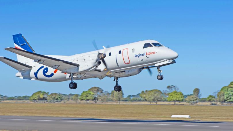 The Saab 340 aircraft. 