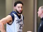 Ben Simmons practices during a Clippers workout at the Intuit Dome in Inglewood, Los Angeles.