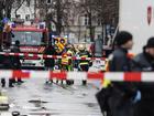 Emergency services attend the scene after a driver hit a group of people in Munich.