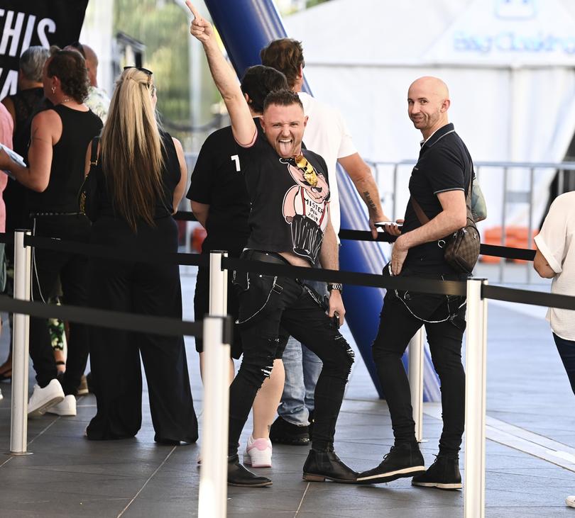 Fans arrive for Kylie Minogue performing at RAC Arena Perth.