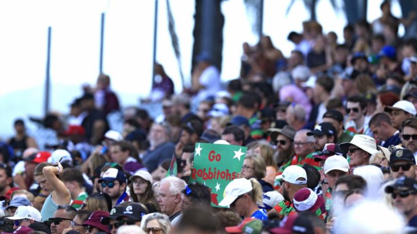 South Sydney and Manly's pre-season clash will go ahead after a long delay in Gosford. (Michael Gorton/AAP PHOTOS)