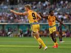 Jason Horne-Francis of the All Stars celebrates a goal.