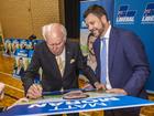 Former Prime Minister John Howard joins Bullwinkel Liberal candidate Matt Moran a a high tea in High Wycombe on Friday.